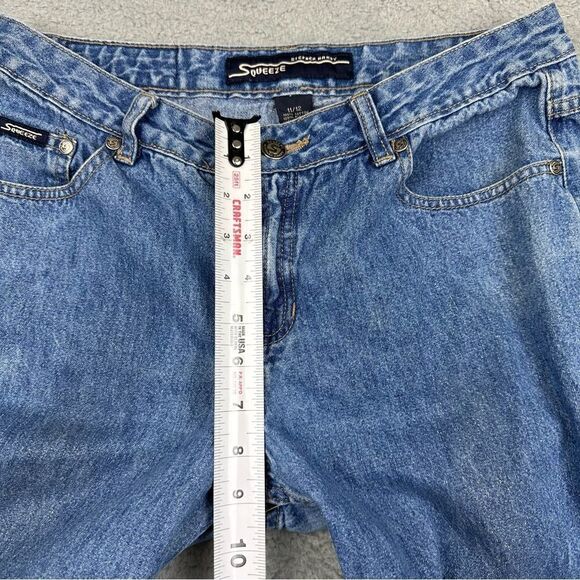 Stephen Hardy Squeeze Jeans Womens 11/12 Flare Leg Bellbottom Glitter Front Blue - Picture 11 of 16